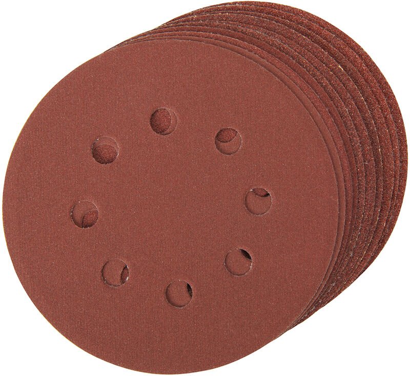 Silverline - 10 x Klettschleifscheiben gelocht 125 mm 4 x K60 + je 2 x K80 K120 K240