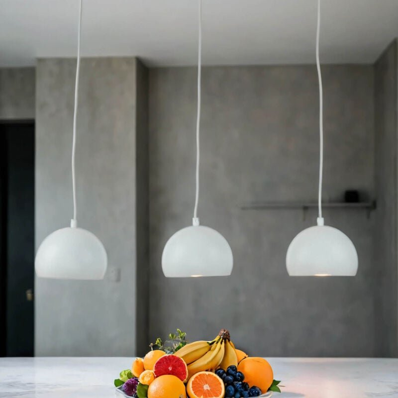 Hängeleuchte Weiß E27 3-flamig Metall Hängelampe