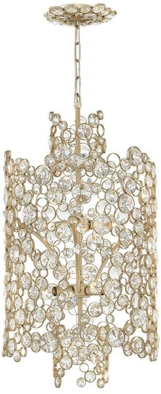 Pendellampe Deckenleuchte Hängelampe Silber D 40,6 cm Esszimmerlampe 6 Flammig