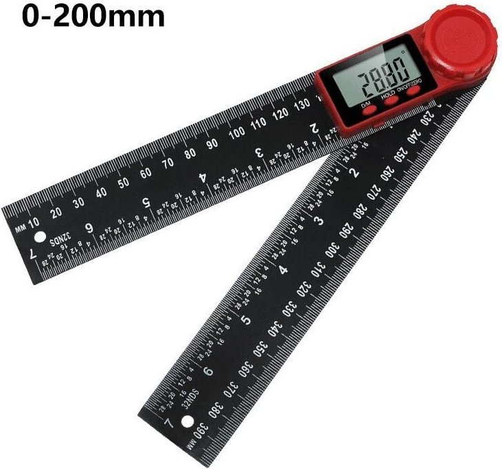 Digitaler Winkelsucher - 200 mm LCD-Display Digitaler Winkelmesser 0-360° Winkelmesswerkzeug Winkellineal für Holzbearbe...