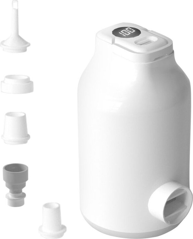 Elektrische Luftpumpe mit Akku für aufblasbare Bettmatratze, Vakuum-Aufbewahrungsbeutel, 5 Düsen und Campinglicht, schne...