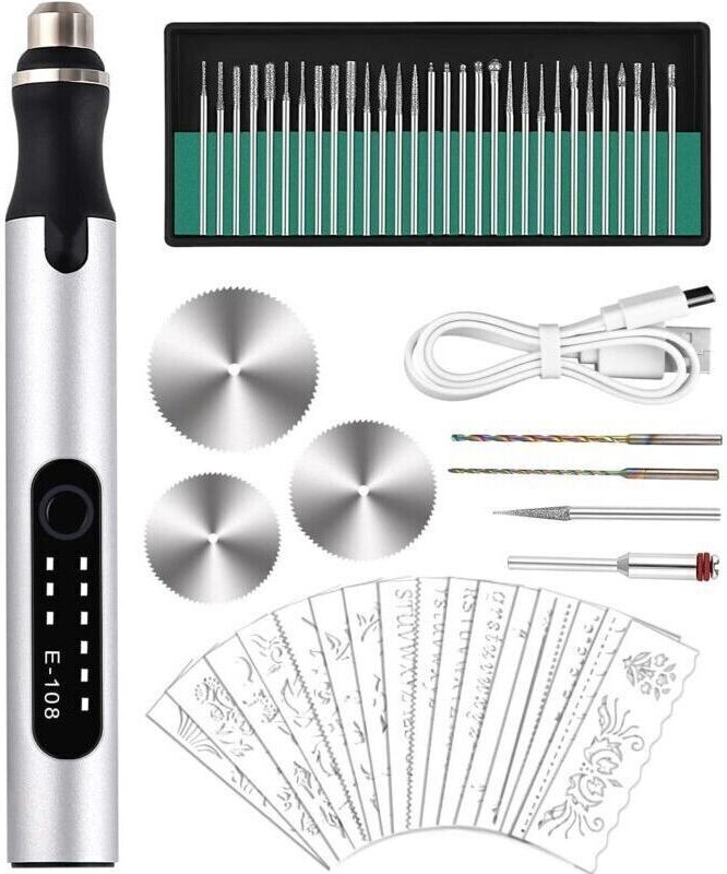 Elektrischer Gravierstift, Mini-Graviergerät für DIY-Projekte, wiederaufladbarer Mini-USB-Gravierstift, multifunktionale...