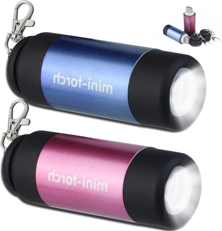 Stück Mini-LED-Taschenlampe, Schlüsselanhänger-Taschenlampe, per USB wiederaufladbare LED-Taschenlampe Kinder, Kinder-Ta...