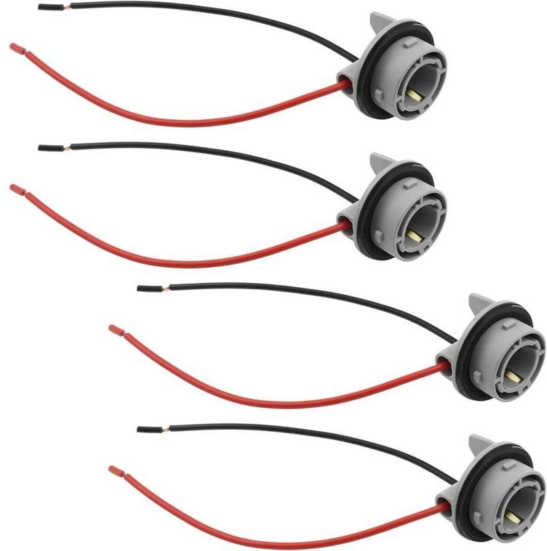 Set mit 4 1156 BA15S LED-Lampenfassungen – Lampenhalteradapter – vorverdrahteter Kabelanschluss für Auto, LKW, Anhänger,...