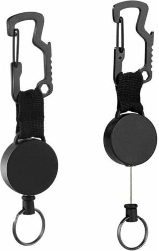 LaBlanc – 2 Stück Schlüsselanhänger mit einziehbarer Rolle, einziehbare erweiterbare Schlüsselanhänger, erweiterbare Sch...
