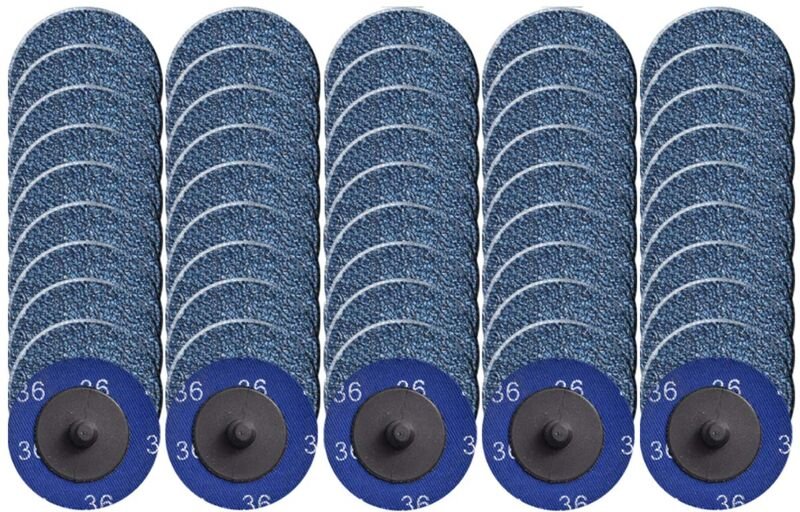50er-Pack Schnellwechsel-Schleifscheiben, 2-Zoll-Roll-Lock-Scheibe mit Zirkonoxidbeschichtung für die Oberflächenvorbere...