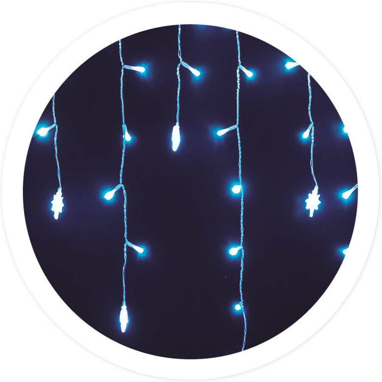 GSC - LED-Vorhang mit Sternen 2,3 m x 4 Höhen, 8 Funktionen, kaltes Licht