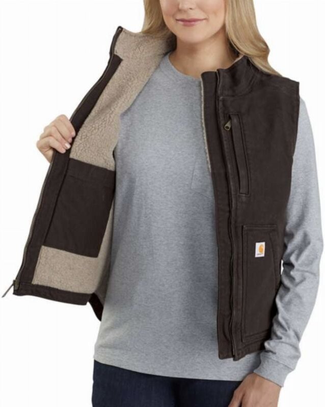 Carhartt - Sherpa Lined Mock Taupe t.m Ärmellose Weste – 104224-032-M