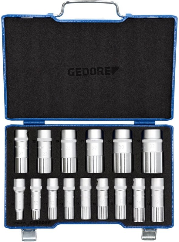 Steckschlüsseleinsatz 1/2', lang Satz ud 10-32mm, d 19 L-015, 2190214 - Gedore