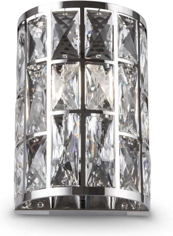 Wandlampe Wandleuchte Kristallleuchte Kristalllampe Wohnzimmerlampe Metall chrom