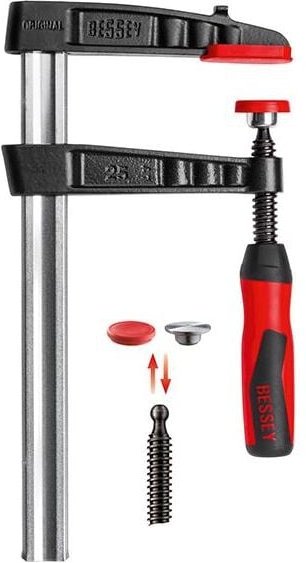 Schraubzwinge Temperguss mit 2-Komponenten-Heft 160x 80mm / 25x 6mm - Bessey