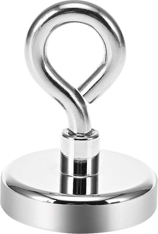 Ersandy - Superstarker 80-kg-Neodym-Ösenmagnet – perfekt zum Magnetfischen – ø 48 mm mit Ösen-Neodym-Magnet