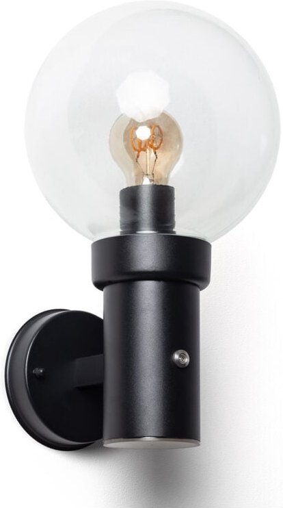 Efectoled - Außenwandleuchte aus Edelstahl mit Dämmerungssensor Optic Schwarz