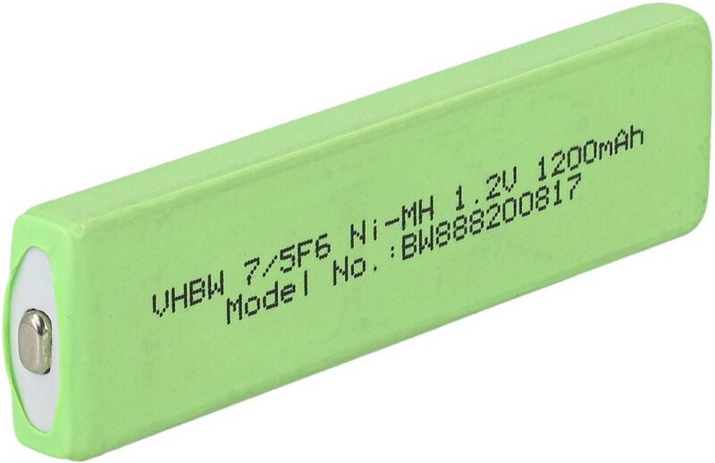 Vhbw - Akkuzelle kompatibel mit Sony MZ-E90, MZ-E900, MZ-E909 cd Player (1100mAh, 1,2V, NiMH), Akku 7/5F6, Button Top