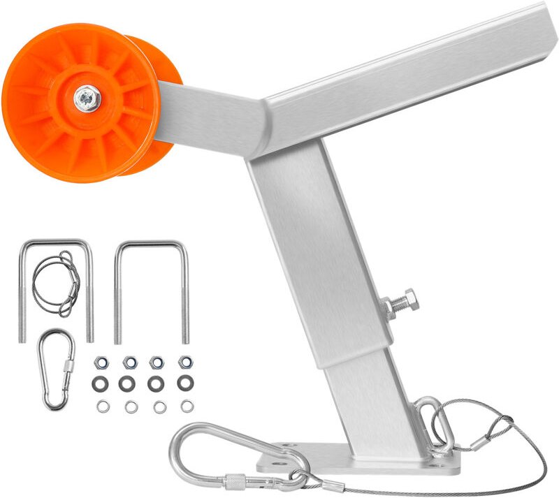 Mophorn Support de treuil pour remorque de bateau, hauteur ajustable de 370 à 548mm, équipé de roulettes en TPU et de bo...