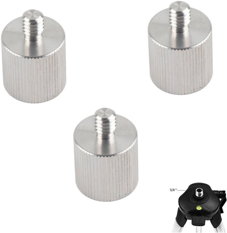 3-teiliger Laser-Leveler-Stativadapter, 5/8 Buchse auf 1/4 für Mikrofonständer, Kamera, Reduziergewindeadapter