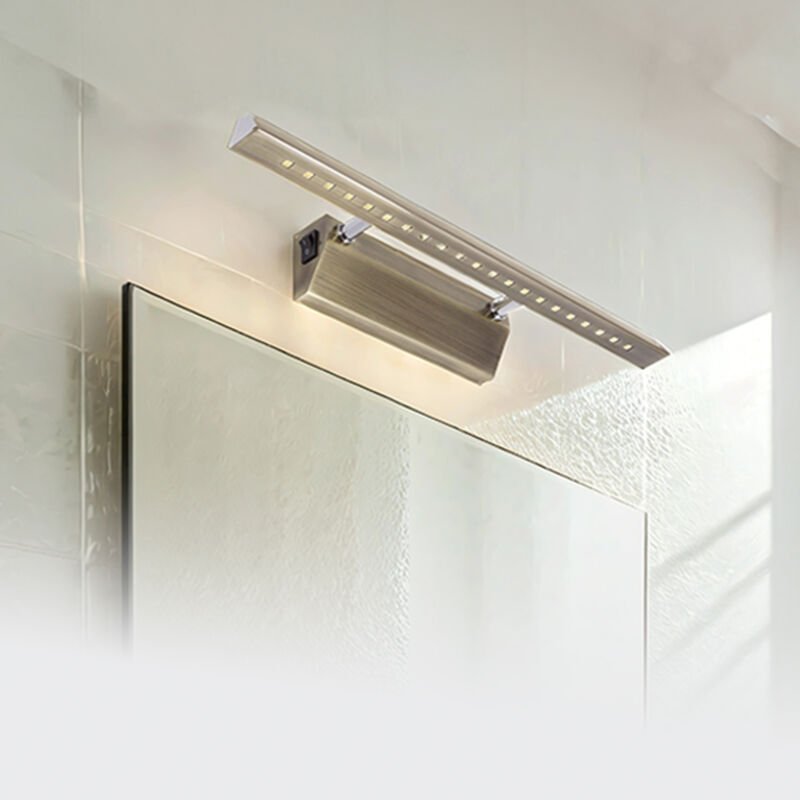 Licht-erlebnisse - Bilderlampe led mit Schalter b: 40,7 cm in Messing Antik länglich 3900 k neutralweiß 460 lm