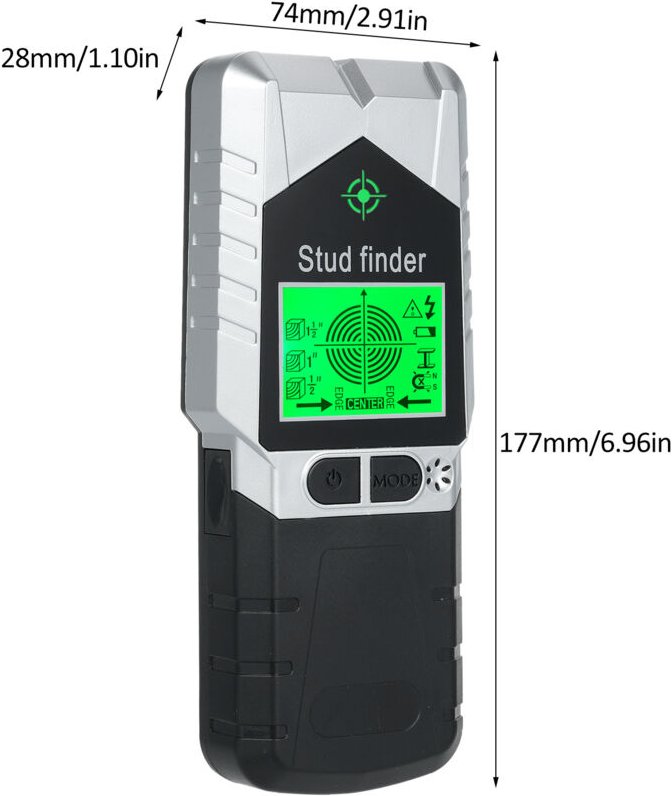 6-in-1 Wandbalkensucher mit Magnet, physikalischer Nagelsuchfunktion zur Erkennung von Holz, Metall und Wechselstromleit...