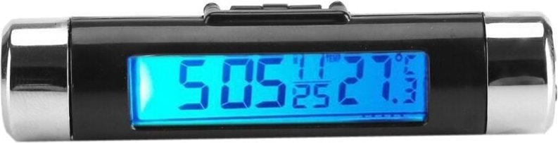 Digitales Clip-on-Auto-Uhr-Thermometer Temperaturmessgerät Kfz-Anzeige Mini-Uhr-Monitor mit LCD-Display-Hintergrundbeleu...