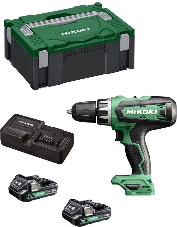 Hikoki DV18DFWQZ Kombi-Bohrmaschine a Akku Del Lithium, 2 Ladegeräte, 18V, 50 Nm