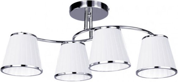 Lantanas Lampe 4xe27 Chrom weiß Schirm 24x64x31,5 cm