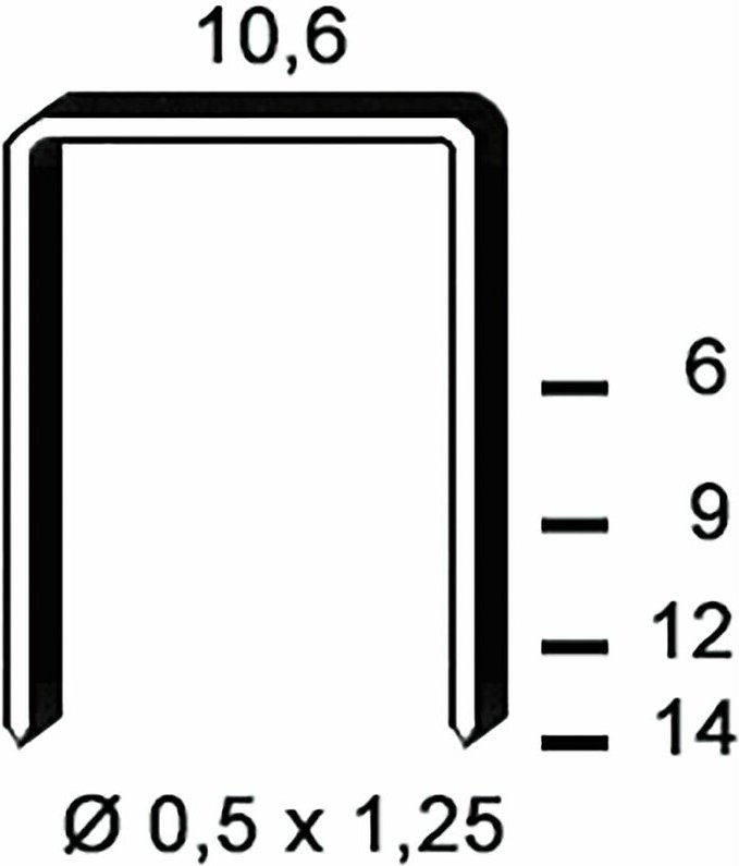 Klammern Type pf 12 mm aus Stahldraht verzinkt (4000 Stück) - Alsafix
