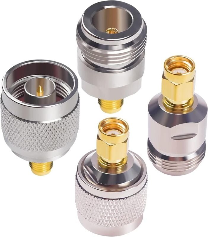 Dolaso - N-auf-RP-SMA-Stecker-Set, SMA-Stecker-Buchse auf N-Typ-Stecker-Buchse mit umgekehrter Polarität, Koaxial-Adapte...