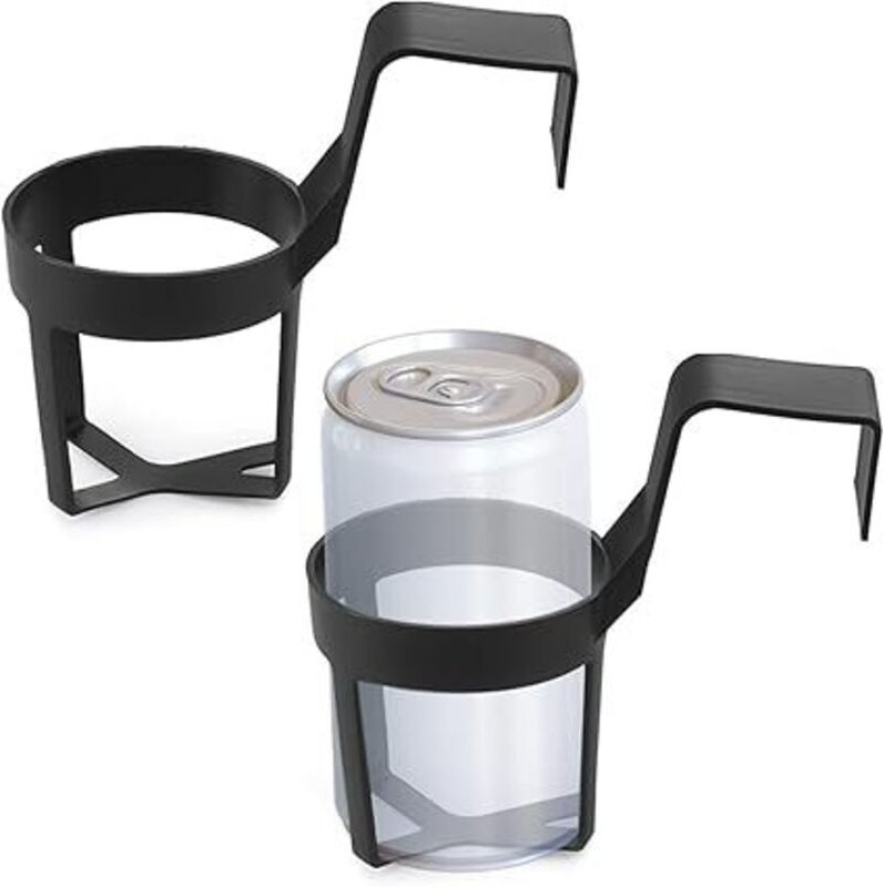 Ahlsen 2er-Pack Getränkehalter fürs Auto, tragbarer Flaschenhalter, Kunststoff, multifunktional, schwarz