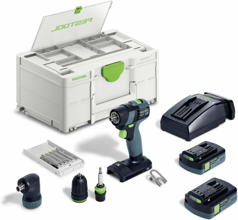 Akku-Bohrschrauber txs 18 c 3,0-Set, incl. 2 x Akku, Schnellladegerät, Zubehör - Festool