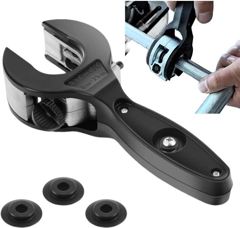 Ratschen-Rohrabschneider 8-29 mm mit 3 Ersatzscheiben für Kupfer, Edelstahl und Aluminium