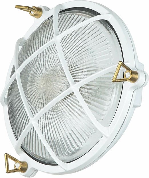 Wandleuchte außen Weiß Ø 21 cm Glas Messing Wandlampe außen Hof