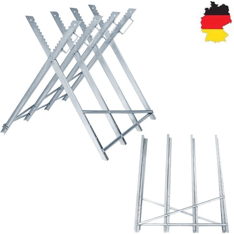 Sägeböcke Sägebock Holzsägebock Stahl 83x83x79cm Zusammenfaltbar 100kg Belastbarkeit für Sägegestell Holzsägebock Säge K...