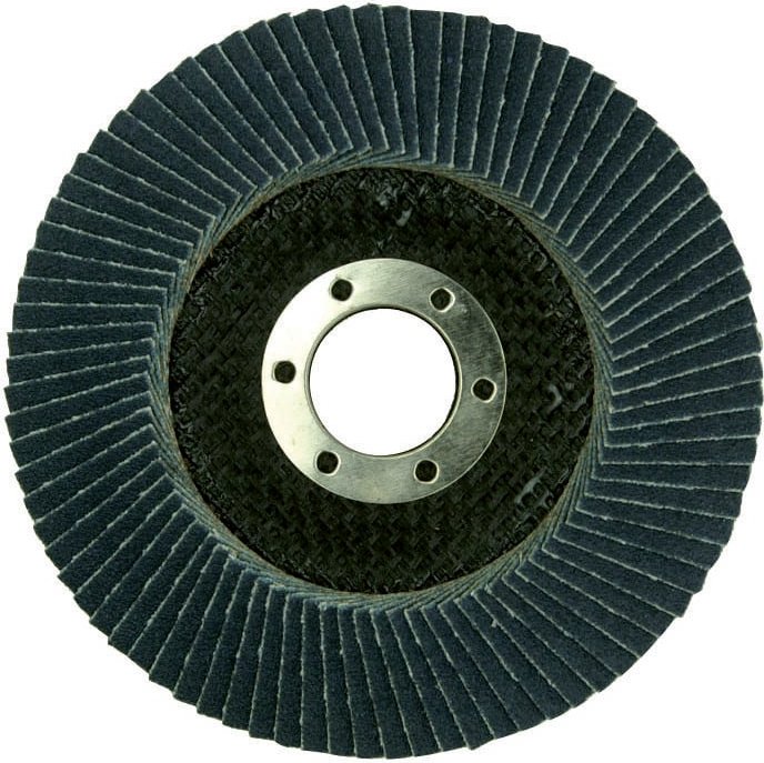 Tivoly - Zirkonium-Fächerscheibe • Ø125 mm • Korund-Körnung: 80 • Lange Lebensdauer • Zum Schleifen von Metallen