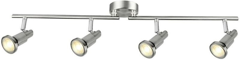 Lampe Ryan led Spotrohr 4flg eisen/chrom 4x LED-PAR51, GU10, 5W LED-Reflektorlampen inklusive, (380lm, 3000K) Arme drehb...