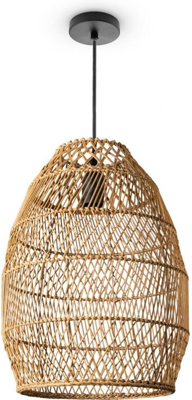Pendelleuchte Wohnzimmer Boho Korbleuchten Pendellampe Rattan Hängeleuchte Natur (Ø30cm), Pendelleuchte - Typ 3 - Paco H...