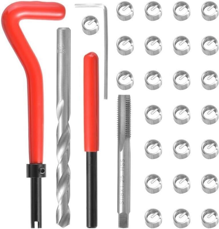 Helicoil Gewindereparaturset M8 x 1,25 mm – 30 Edelstahl-Einsätze – inklusive Gewindeschneid- und Montagewerkzeug