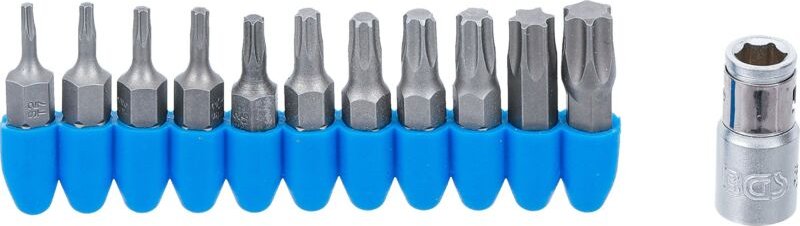 BGS Bit-Satz Antrieb Außensechskant 6,3 mm (1/4") Abtrieb T-Profil (für Torx) 11tlg. - 784