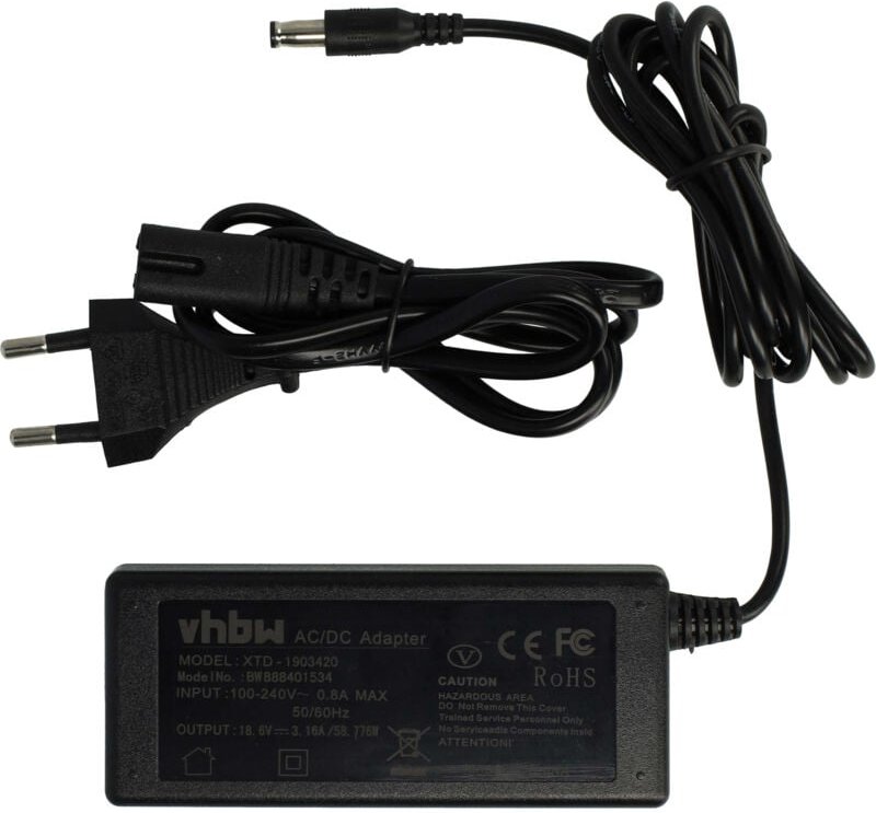 vhbw Netzteil kompatibel mit Philips HomeRun FC9910/01/A, FC9910/01/B Saugroboter - 230 cm