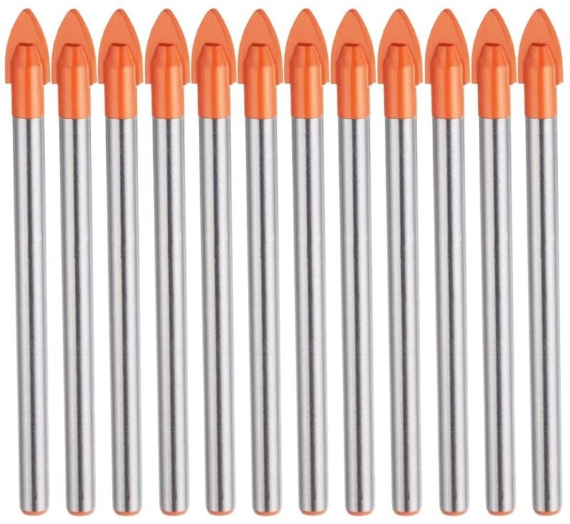 Sollbry - 10 Stück 6 mm Glasfliesenbohrer, 6 mm Spitze für harte und zerbrechliche Materialien zum Bohren von Fliesen, G...