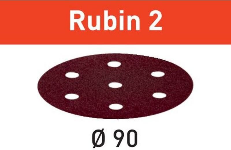 Rubin 2 stf D90/8 P220 RU2/50 Schleifscheibe 90 mm P220 50 Stk. ( 499084 ) für Getriebe Exzenterschleifer ro 90 dx - Fes...