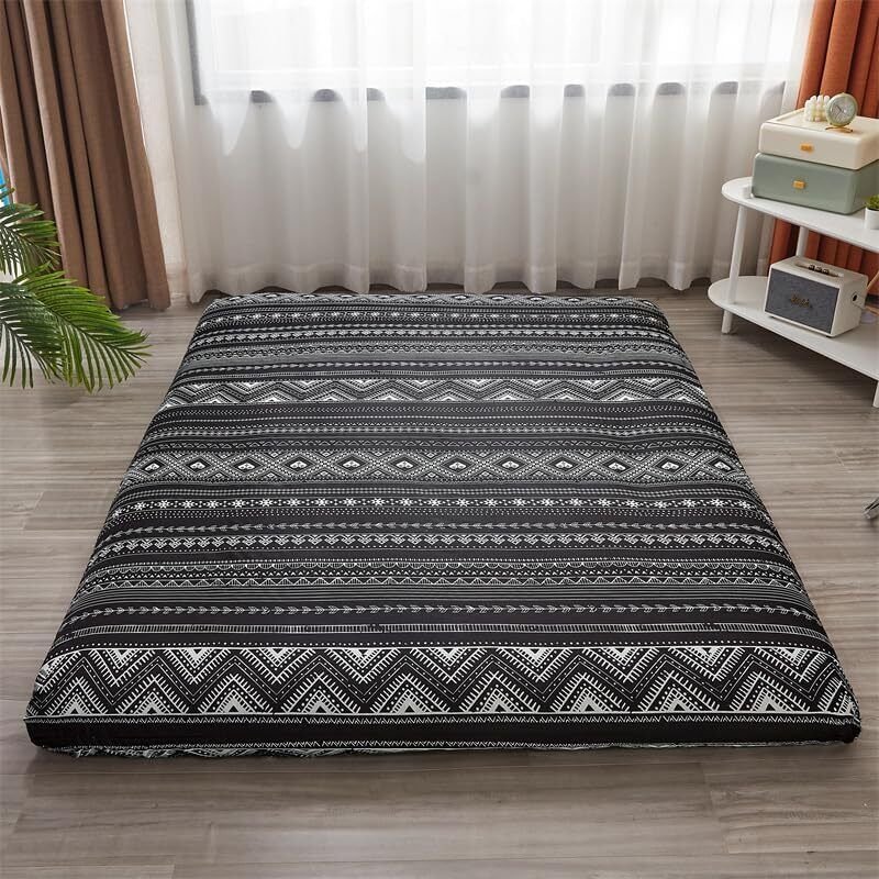 Bedruckter Bezug für Futon-/Tatami-Matratzen (Futon nicht enthalten), weiche Baumwolle mit Reißverschluss, 150 x 200 cm