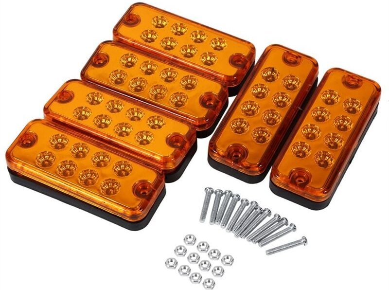 Zoternen - 6Pcs 8 led Seite Marker Lichter für Lkw Anhänger Lkw Gelb
