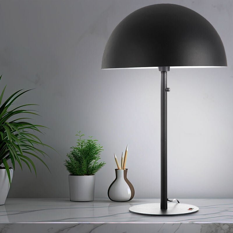 Led Tischlampe Retro Pilzdesign grau Beistelllampe Wohnzimmerleuchte Nachttischlampe Tischleuchte Schlafzimmerlampe, Met...