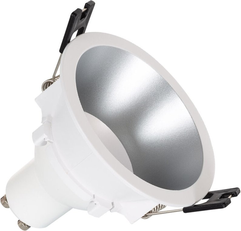 Efectoled - Downlight Einbaustrahler Konisch GU10 6W Schnitt ø 75 mm pc No Flicker 3000K Silber Warmweiß