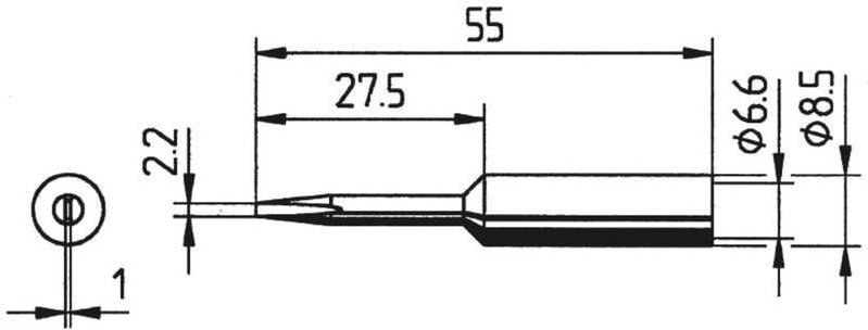 Ersa 0832KDLF Lötspitze Meißelform, verlängert Spitzen-Größe 2.2 mm Inhalt 1 St.