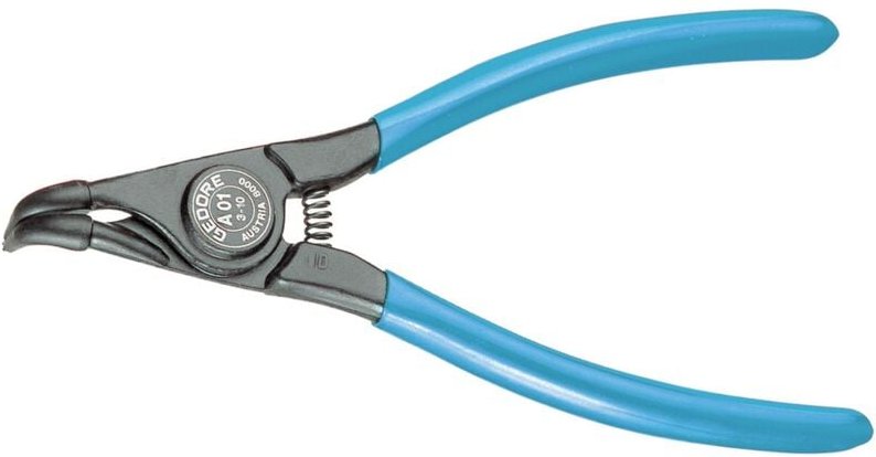 Montagezange für Außensicherungsringe, gewinkelt, 85-140mm