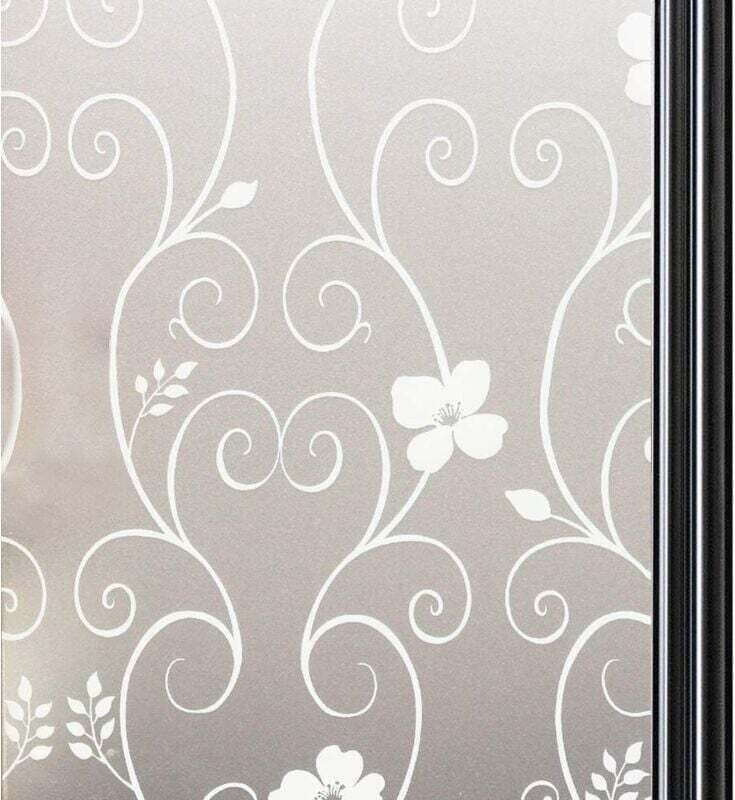 45 x 200 cm) Sichtschutzfolie für Glas, selbstklebend, elektrostatische Sichtschutzfolie, blickdichte Verglasung, dekora...