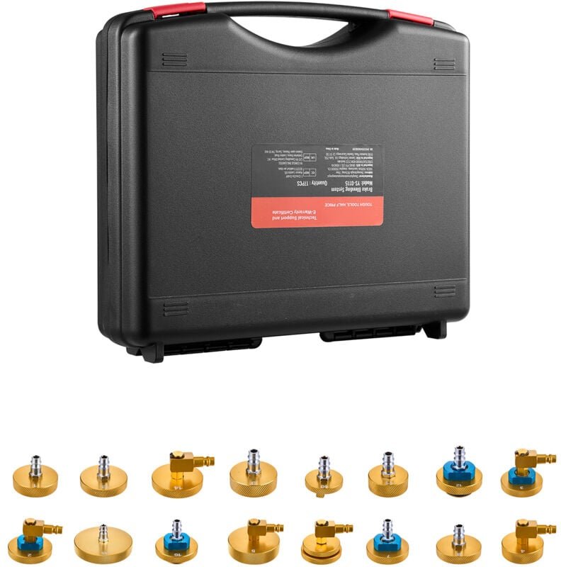 Mophorn - Brake Master Entlüftungsset, 17-teilig, professionelles Bremsflüssigkeitsadapter-Set mit Griff, langlebiger En...