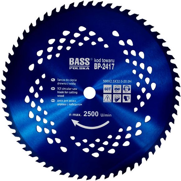 Widia-Scheibe 500 mm x 2,5 mm x 60 Zähne x 32,0–20,0 H