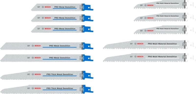 Pro Demolition Säbelsägeblatt Set, 12-tlg. - Bosch